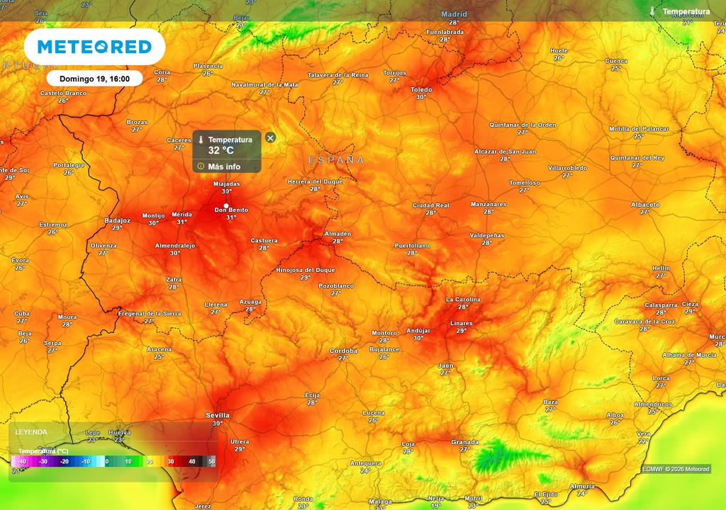 Las temperaturas esperadas dan lugar a un mapa propio de la primavera avanzada.