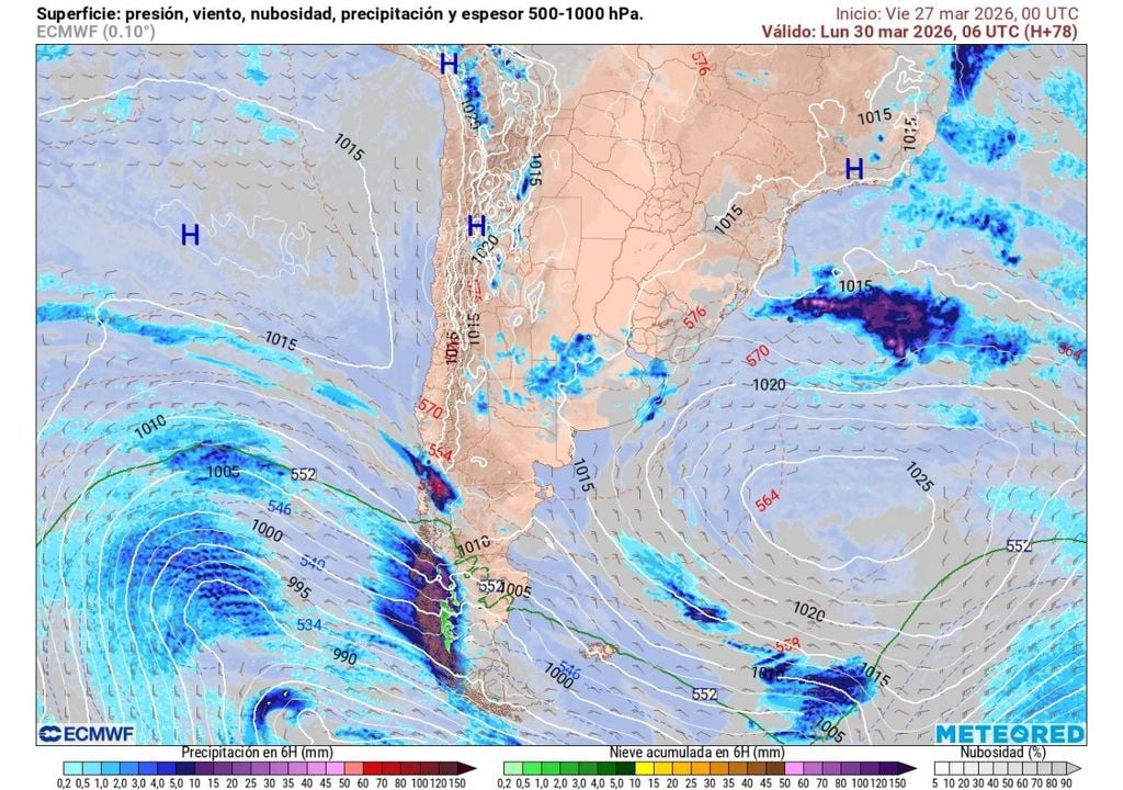 El dominio del anticiclón en superficie mantendrá condiciones estables la mañana del lunes, con escasa nubosidad y sin precipitaciones en la zona central.