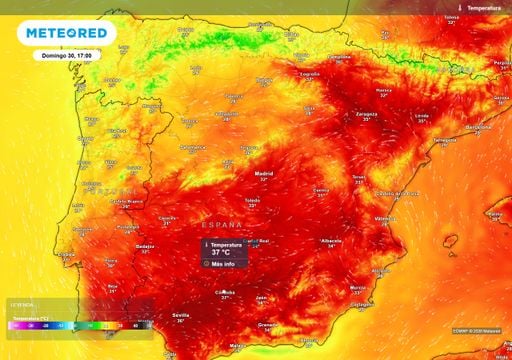 Hasta 38 &ordm;C al mediod&iacute;a: el &uacute;ltimo domingo de agosto traer&aacute; temperaturas de plena can&iacute;cula a los valles peninsulares