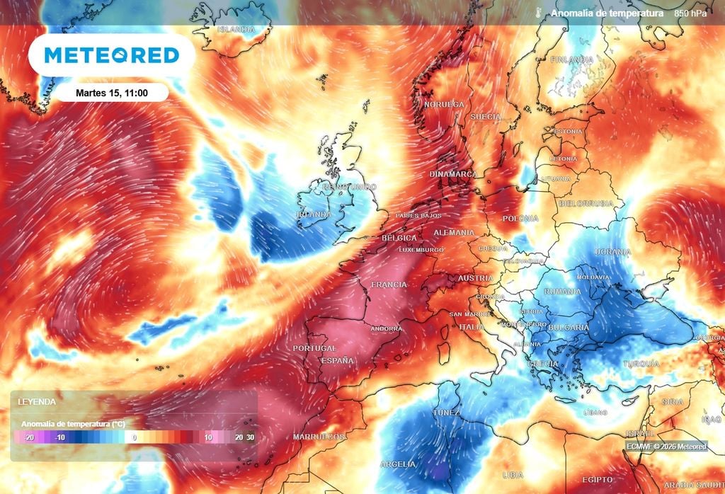 La masa de aire muy cálida se extenderá prácticamente hasta Escandinavia.