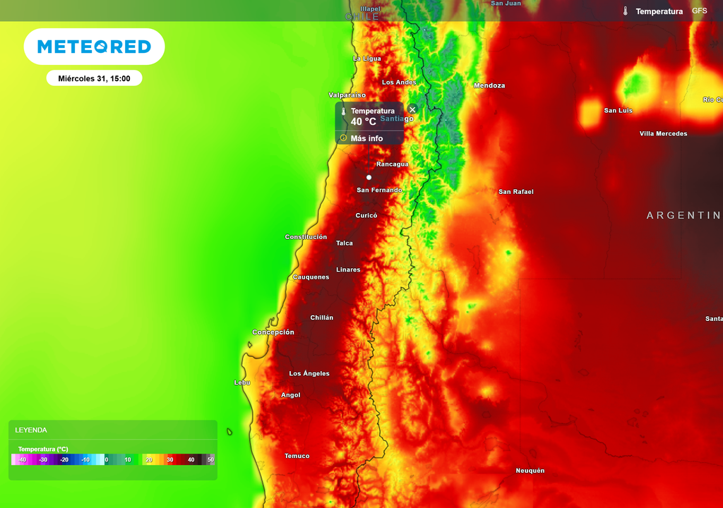 mapa de temperatura.