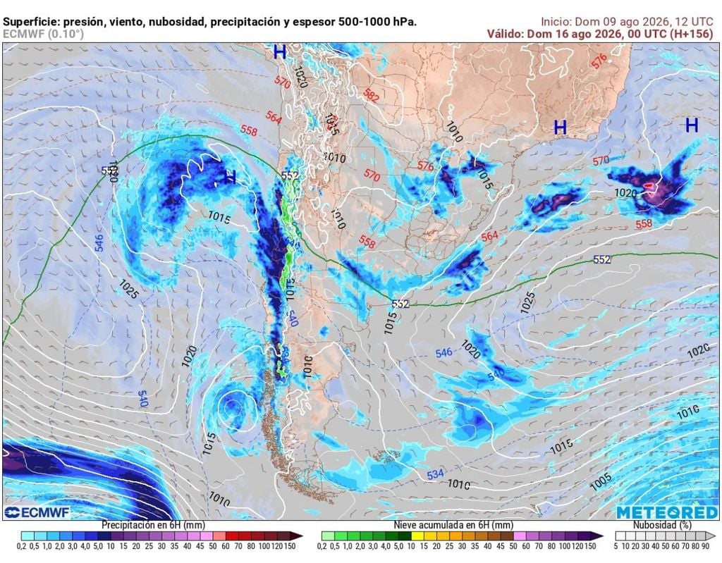 Modelo ECMWF Modelo europeo prevé precipitaciones el próximo fin de semana en Santiago: debemos seguir alertas.