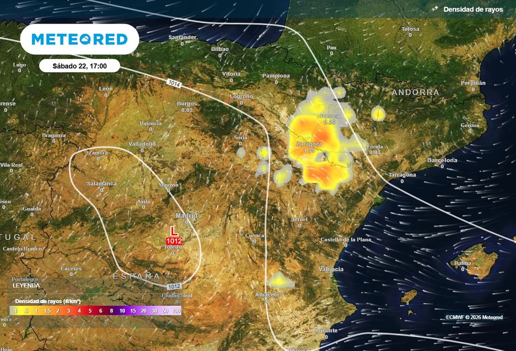 Durante la tarde las tormentas se concentrarán en el interior noreste.