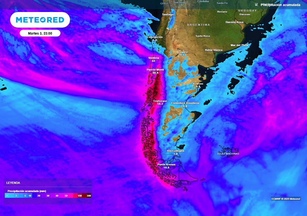 Lluvias, viento, Los Ríos, Los Lagos, Aysén, Meteored, Chile