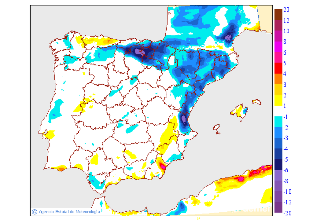 El descenso térmico será notable en el cuadrante noreste peninsular.