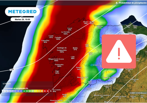 Hasta 80 l/m2: se dirige hacia Galicia el grueso del frente con humedad de la depresi&oacute;n tropical Fay