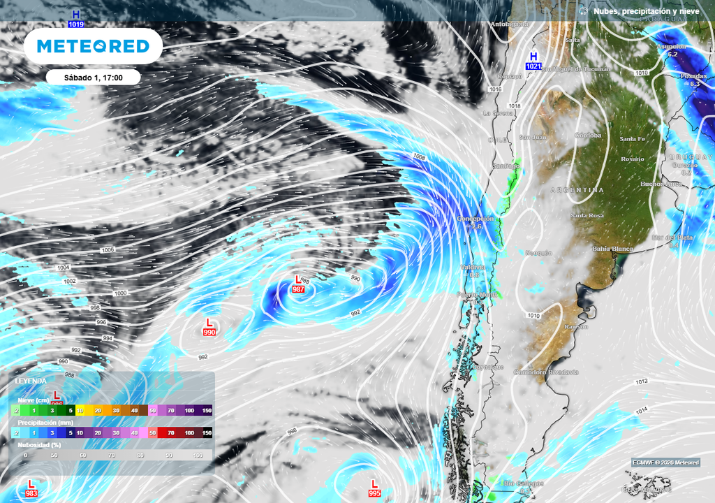 Agosto 2026 iniciará con un nuevo sistema frontal en Chile centro-sur.