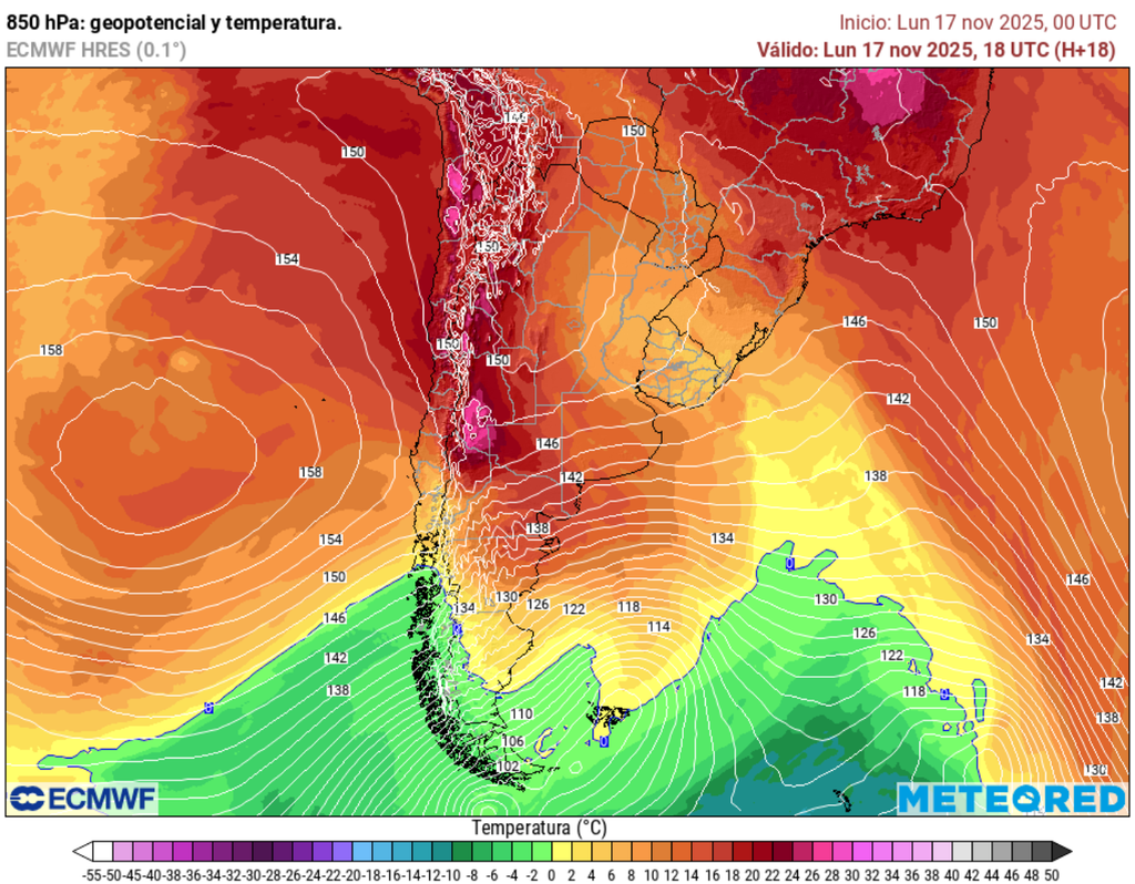 mapa de 850 hPa.