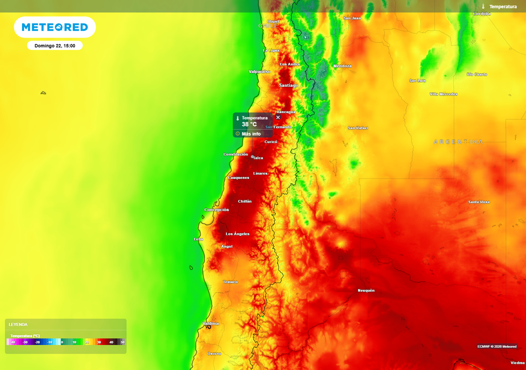 El ingreso de aire más húmedo desde el océano baja las temperaturas, pero el calor extremo se traslada al centro-sur, donde el termómetro volverá a subir con fuerza.