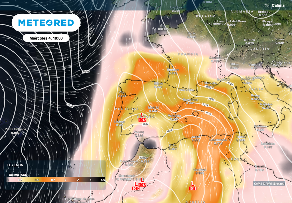 La borrasca fría aislada Regina dará lugar entre hoy y mañana a un episodio destacado de calima en la Península y Baleares, y dejará lluvias de barro.