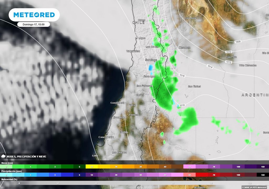 precipitaciones previstas sobre Chile central precipitaciones previstas sobre Chile central