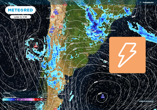 Hasta el viernes rachas de 60 km/h y probables tormentas el&eacute;ctricas por inestabilidad post frontal en Chile centro-sur