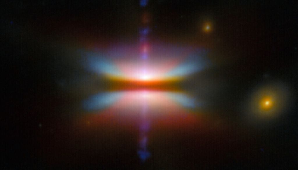 Die protoplanetare Scheibe Tau 042021. Kollisionen von Planeten und Stern lassen sich durch die unterschiedliche chemische Zusammensetzung auch lange im Nachhinein nachweisen. Bild: ESA/Webb/Hubble/NASA/CSA/ALMA/G. Duchêne, M. Villenave