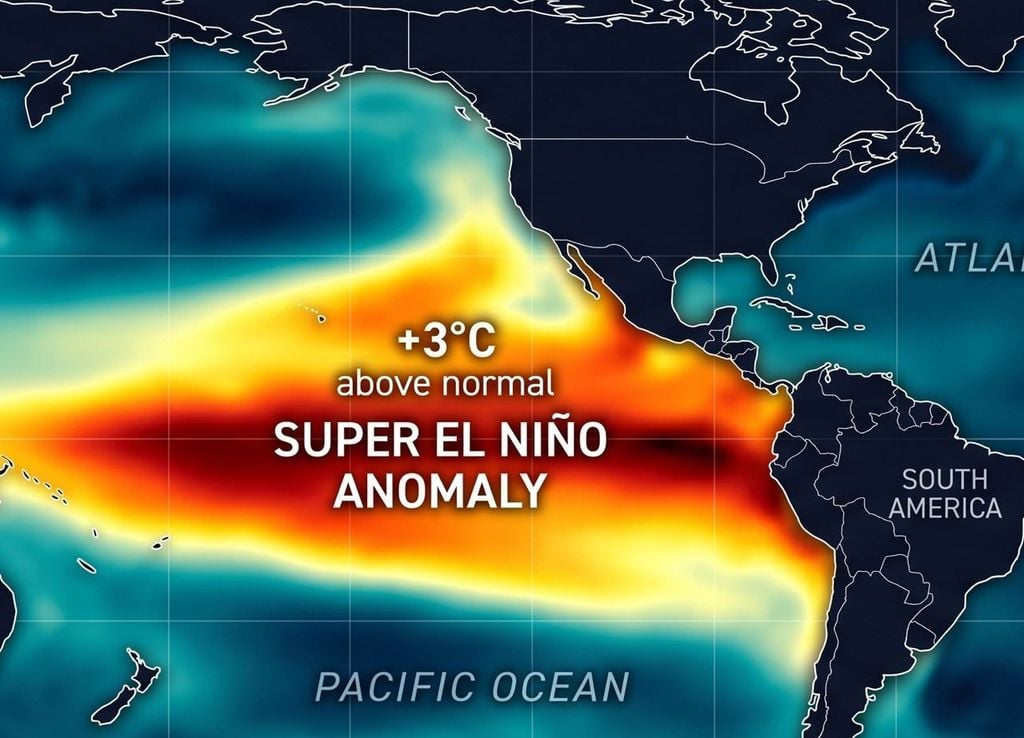 pazifik, el nino, sommer 2027 Im Pazifik brodelt es gewaltig. Das Meerwasser ist deutlich wärmer als "normal".