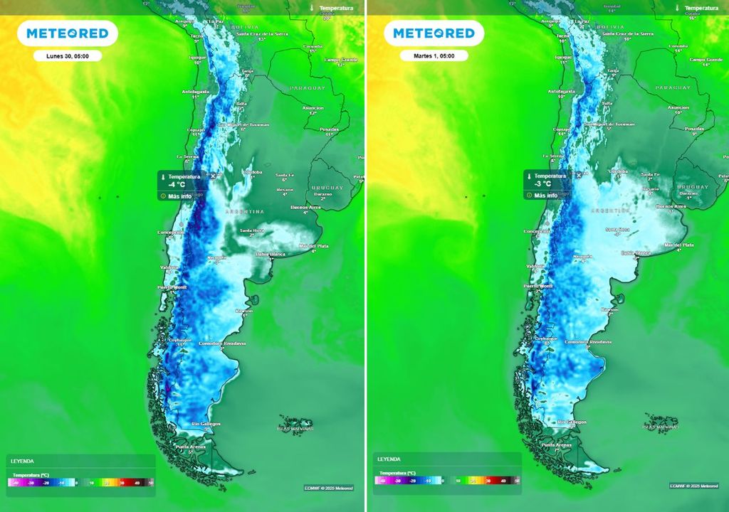 Helada meteorológica, Chile, Meteored