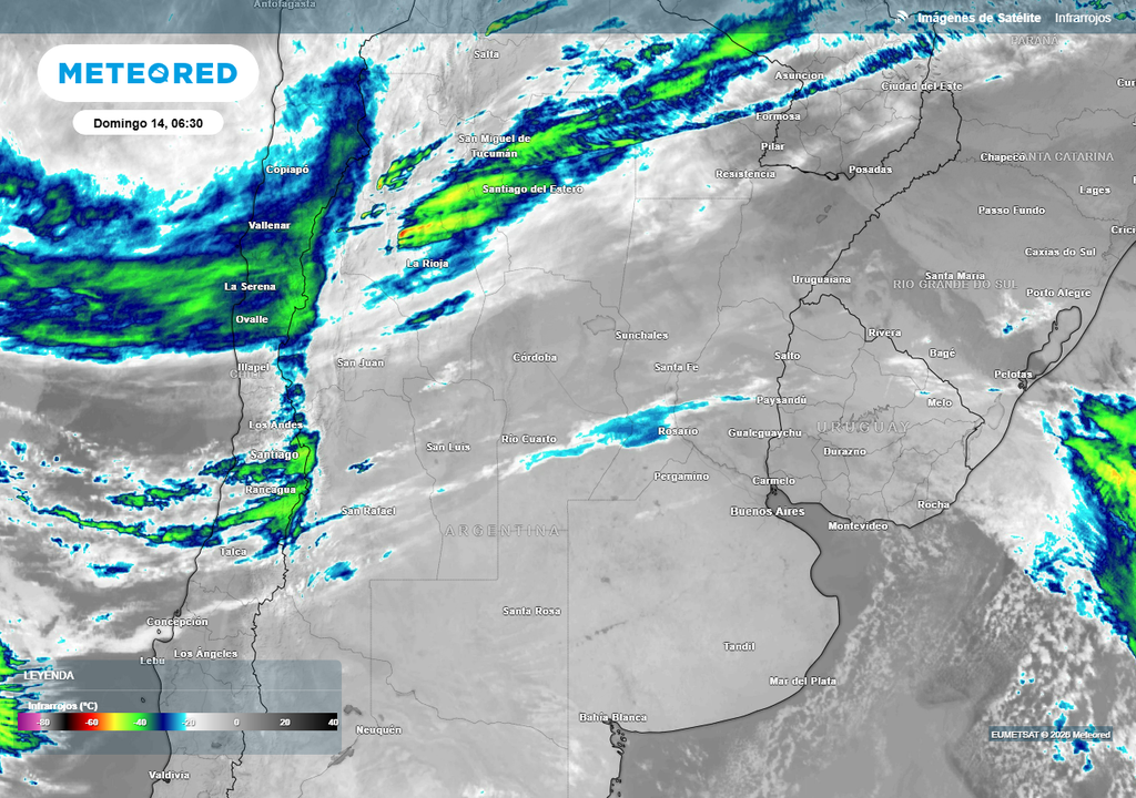 Argentina tiempo pronóstico clima frío heladas Domingo con abundante nubosidad en el norte argentino pero cielo muy despejado en la franja central.