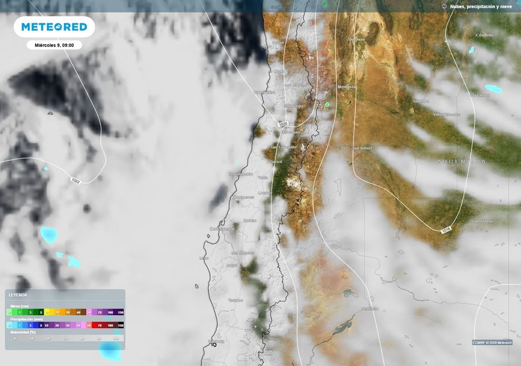 nubes. La vaguada costera favorecerá un aumento de la nubosidad desde el Norte Chico hacia la zona central durante el inicio de la próxima semana, especialmente en sectores costeros de Coquimbo y Valparaíso.