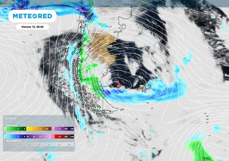 Heladas intensas y &aacute;reas con r&aacute;fagas de m&aacute;s de 100 km/h marcar&aacute;n el fin de semana en la Patagonia