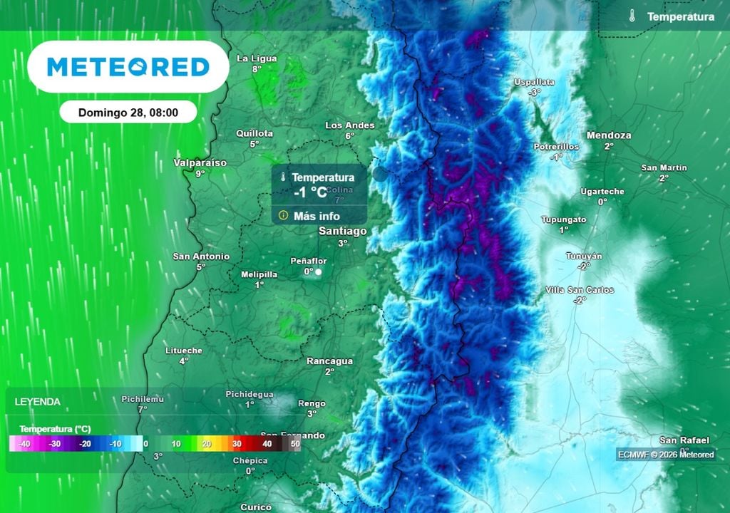 Tras una breve pausa de las heladas el sábado en la RM, el domingo regresan otra vez las temperaturas bajo cero a la región.