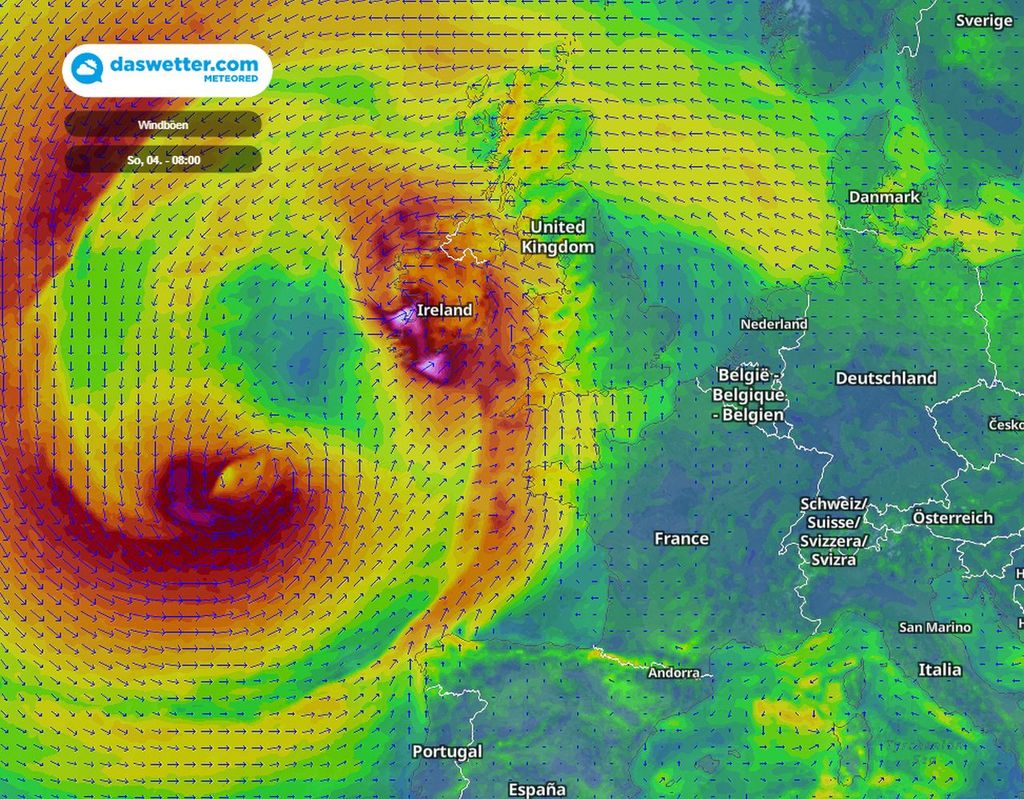 sturmböen, orkanböen, atlantik