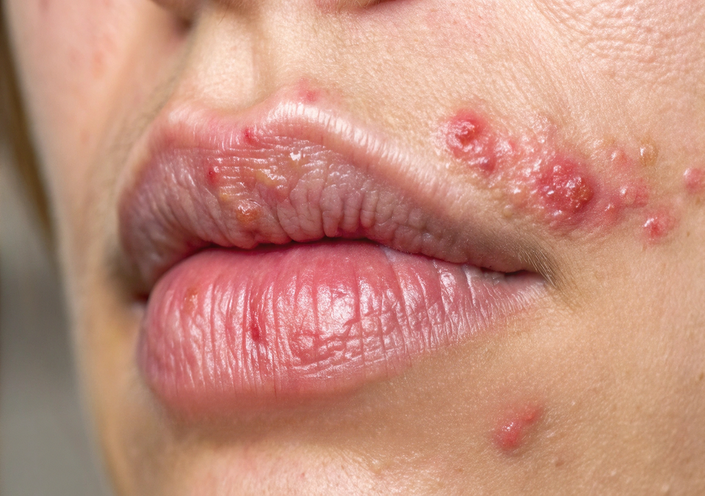 Herpes-simplex-Virus Typ 1 (HSV-1), Lippenherpes, Hautinfektionen