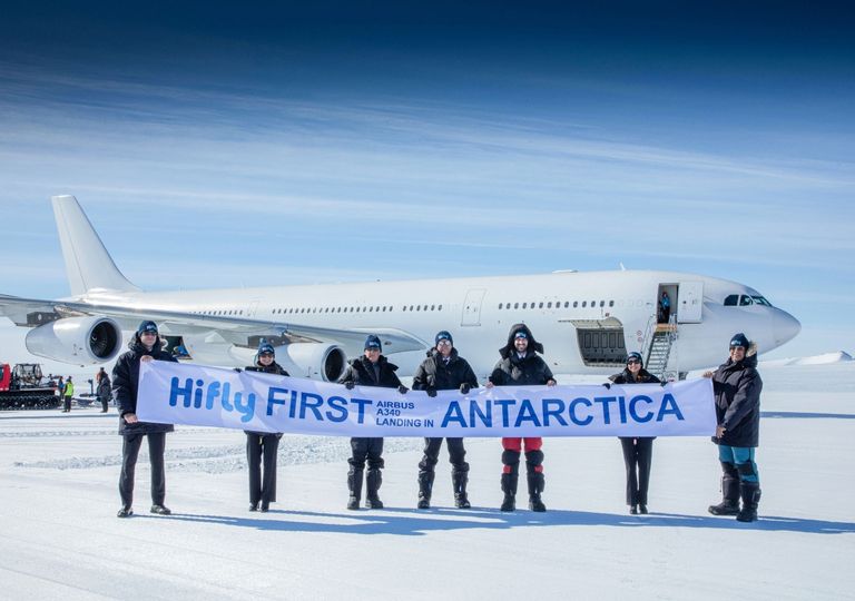 Hi Fly pousa o primeiro Airbus A340 na Antártica Hi Fly pousa o primeiro Airbus A340 na Antártica