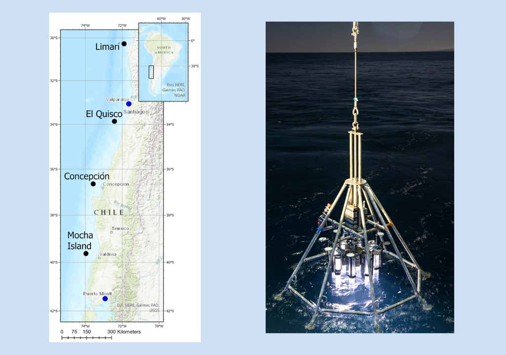 Exploración de filtraciones de metano frente a la costa de Chile durante una expedición científica en 2024, que utilizó tecnología de aguas profundas para estudiar emisiones activas y el fondo marino. Créditos: © Schmidt Ocean Institute / NOAA Ocean Exploration Buque: R/V Falkor (too).