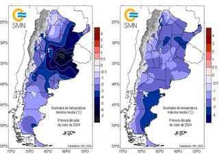 Histórica ola de frío polar en Argentina: 11 provincias en alerta roja, según el Servicio Meteorológico Nacional