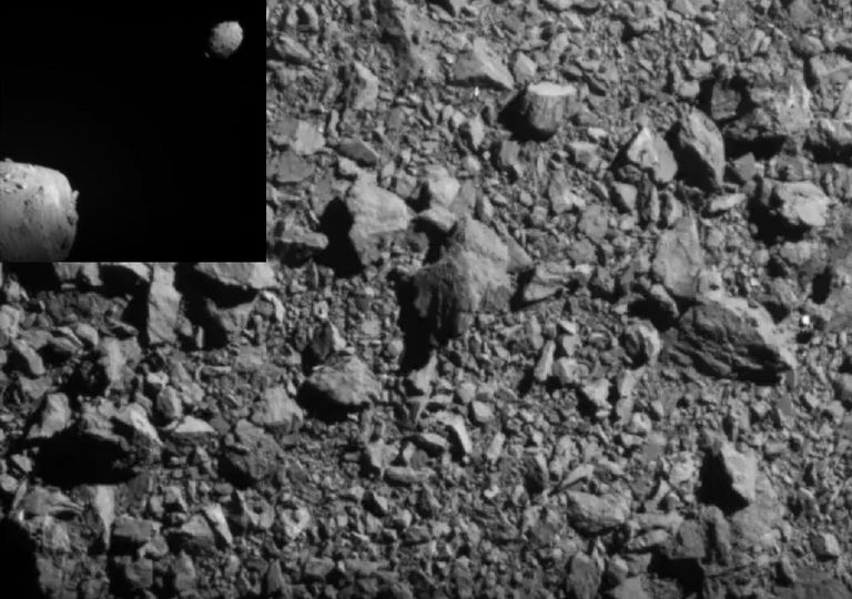 Histórico: assim foi o impacto da nave da missão DART num asteroide Histórico: assim foi o impacto da nave da missão DART num asteroide