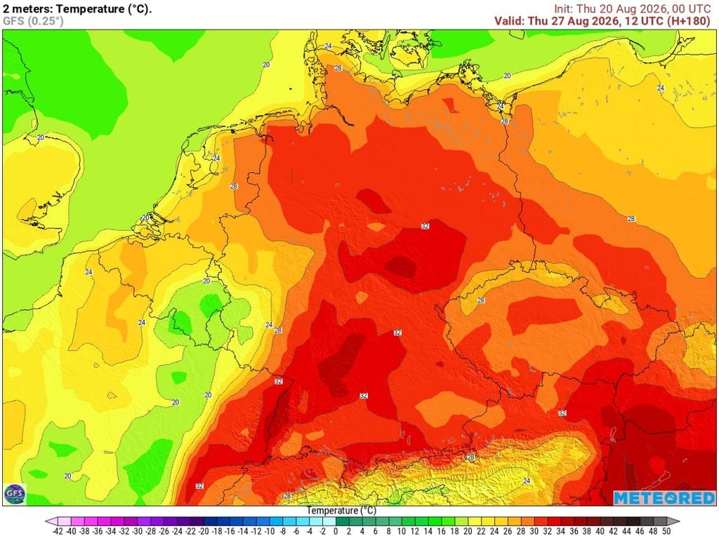 gfs, hitzewelle, august Es wird schon wieder sommerlich warm bis hochsommerlich heiß. Die letzte Augustwoche dreht voll auf.
