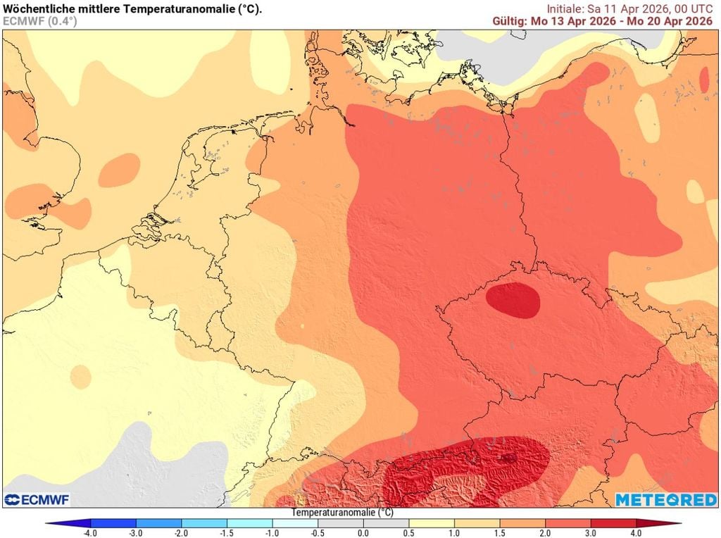 Der April ist nicht nur recht trocken, regional liegen die Temperaturen auch deutlich höher als normal. Das wird auch in der neuen Woche erstmal so bleiben.