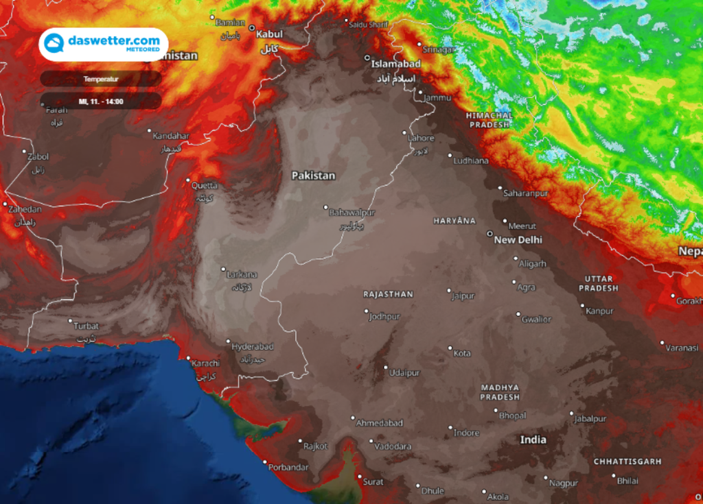 Temperaturen Pakistan und Indien Temperaturen Pakistan und Indien