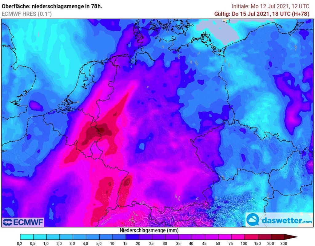 Regenmengen bis Donnerstagabend Regenmengen bis Donnerstagabend