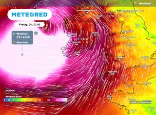 Horror-Orkan Éowyn trifft Großbritannien: Windgeschwindigkeiten bis 250 km/h verursachen Chaos - höchste Alarmstufe