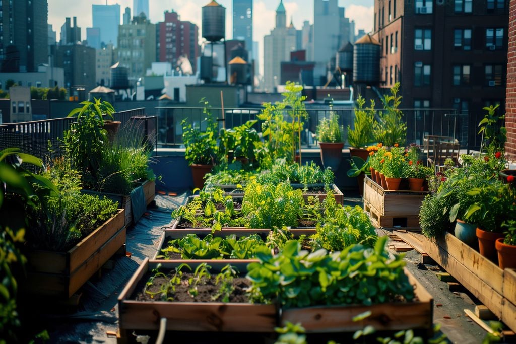 Les jardins urbains transforment les espaces urbains en zones vertes productives, favorisant la durabilité et le bien-être.