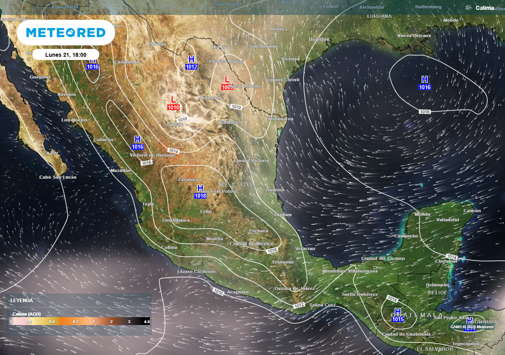 Pronóstico de calima/Polvo y presión atmosférica
