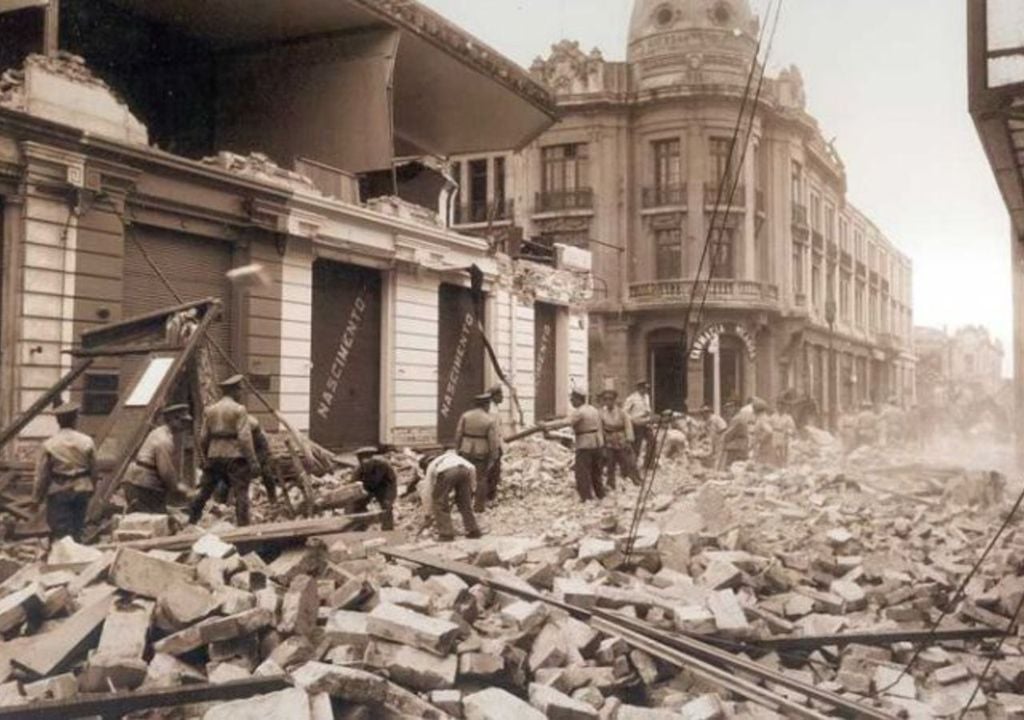 Imagen devastadora que dejó el gran terremoto de Chillán de 1939. Crédito: Roberto Martínez