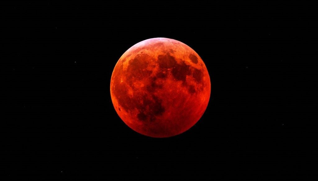 Los eclipses de Luna suceden cuando el satélite entra en la sombra de la Tierra, el color es debido a la dispersión de la luz por la atmósfera terrestre.