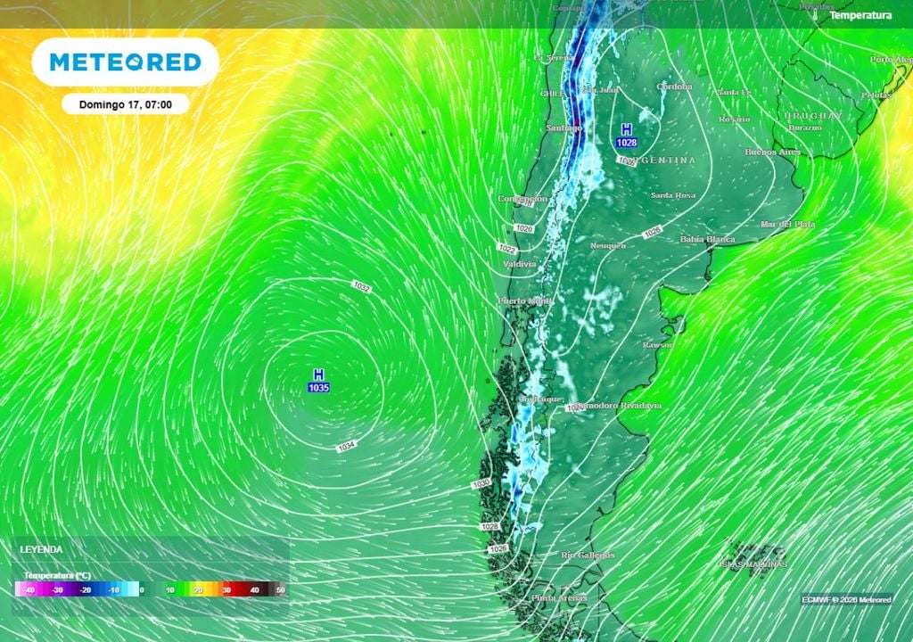 Este fue el patrón atmosférico durante esta madrugada: las altas presiones favorecieron todas las heladas registradas.