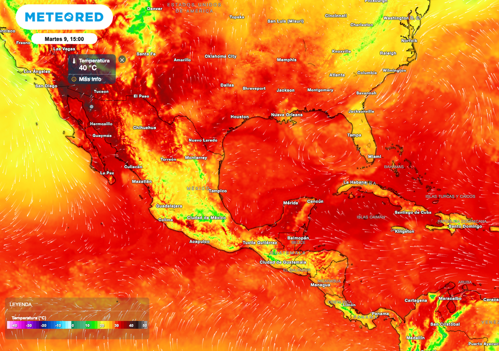 Temperaturas máximas martes 9 de septiembre