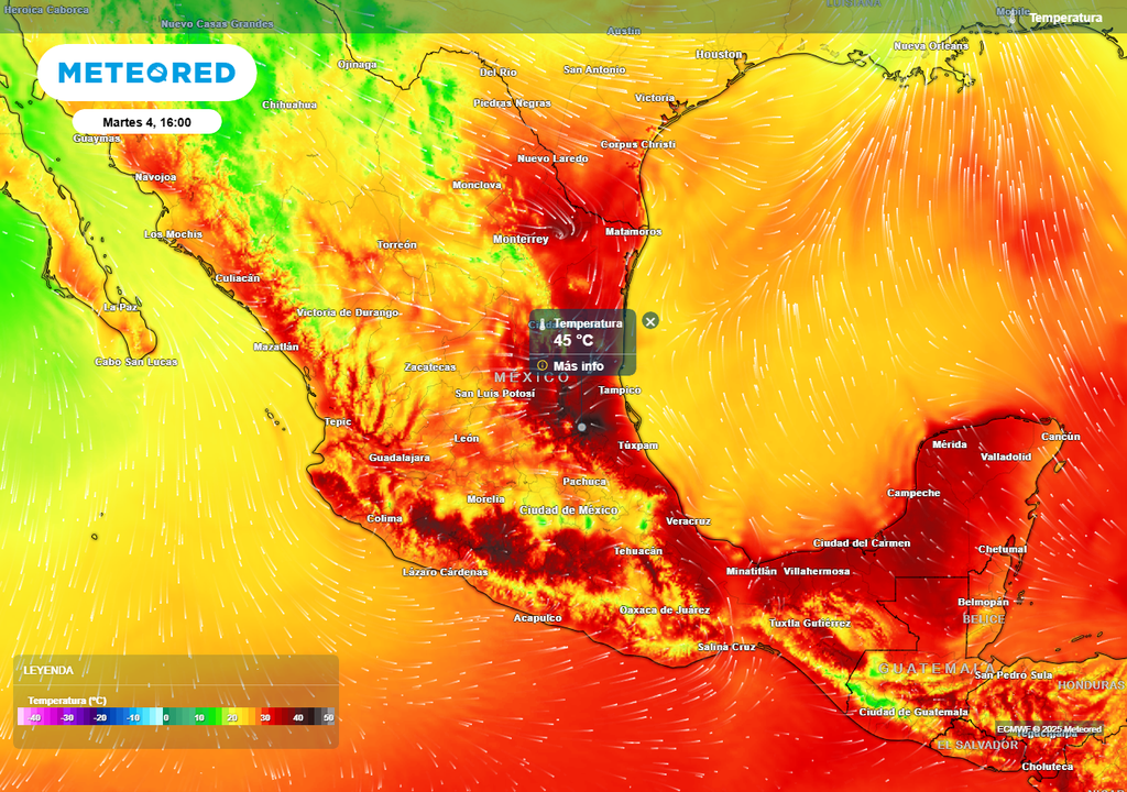 Pronóstico de temperaturas en grados Celsius