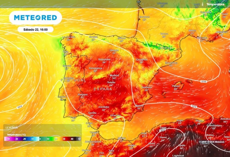 Hoy, s&aacute;bado 22, las temperaturas subir&aacute;n de golpe 8 &ordm;C en el norte peninsular; en el este se desplomar&aacute;n seis grados