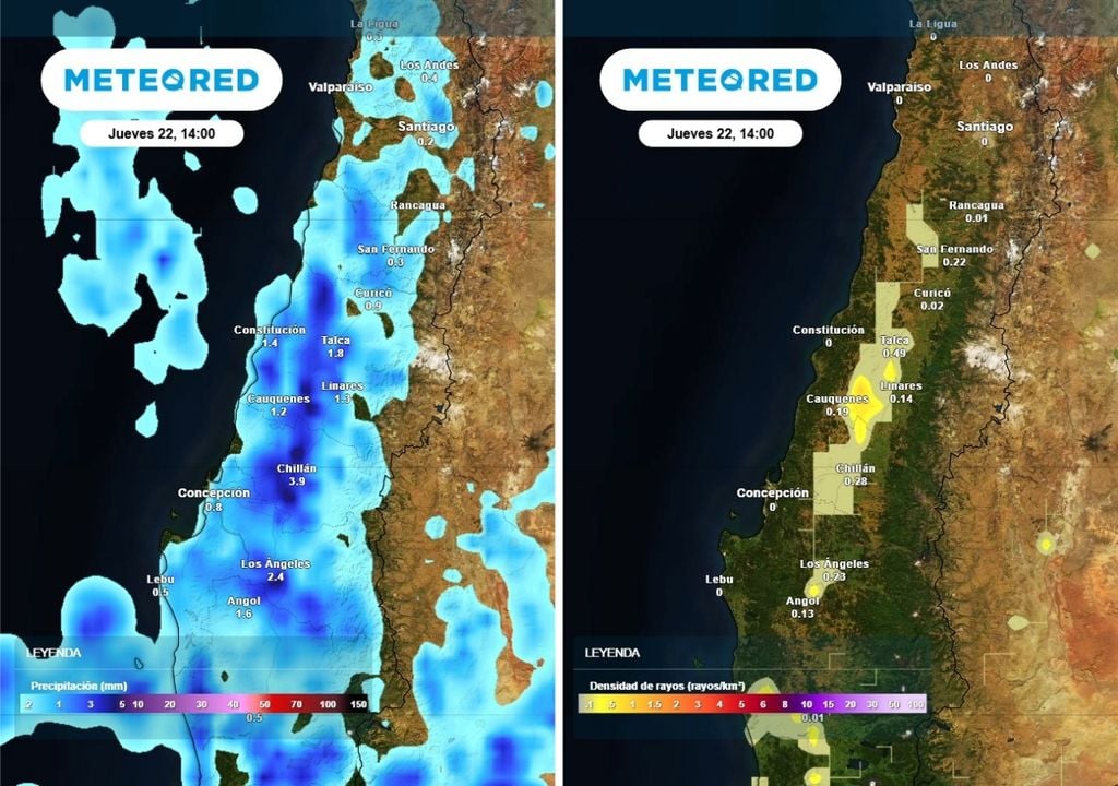 Las precipitaciones intensas y las tormentas eléctricas se trasladarán hacia el centro-sur durante la jornada del jueves.
