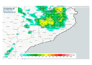 Hoy, tormentas fuertes en Catalu&ntilde;a: 6 horas con numerosos impactos de rayo en Barcelona, Lleida y Girona