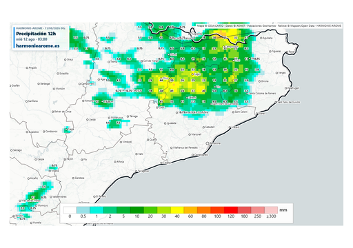 Hoy, tormentas fuertes en Catalu&ntilde;a: 6 horas con numerosos impactos de rayo en Barcelona, Lleida y Girona