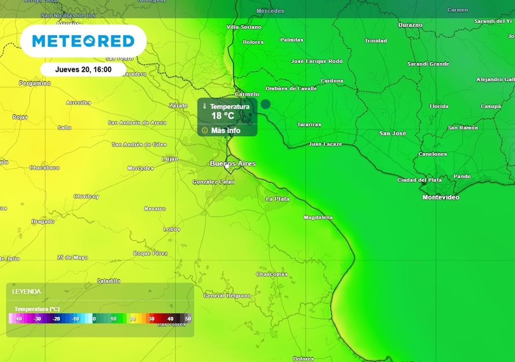 Jueves 20 con la tarde más templada de la semana