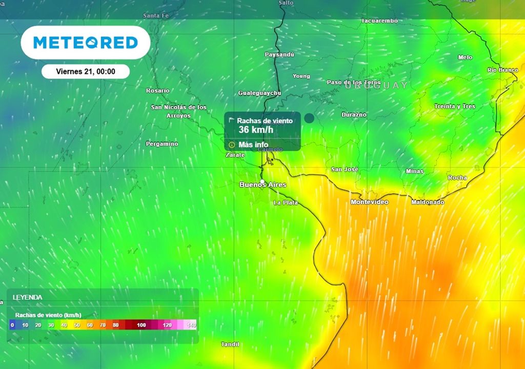 El avance de un frente frío sobre la zona, dejará un viernes con viento desde la dirección sur como el protagonista de la jornada.