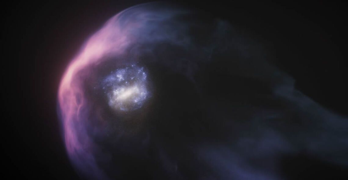 Este concepto artístico muestra un primer plano de la Gran Nube de Magallanes, una galaxia enana que es una de las vecinas más cercanas de la Vía Láctea. Créditos: NASA, ESA, Ralf Crawford (STScI)