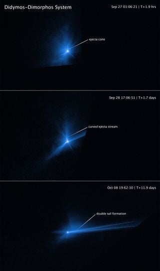 Hubble graba los escombros del impacto del asteroide de DART