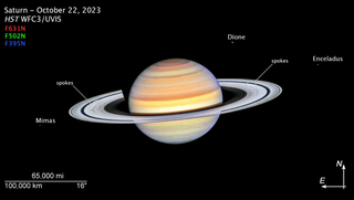 El Telescopio Espacial Hubble observa los raros y fantasmales radios en los anillos de Saturno